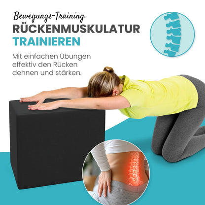 ELONEO lumbar disc cushion, elevation cushion for step positioning, step bed with cover, fitness cushion, foam, 40 x 50 x 50 cm