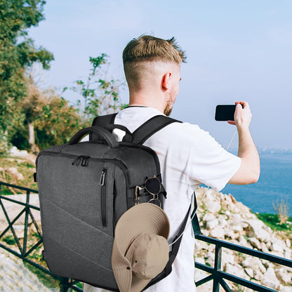 Leyrica carry-on backpack 45x36x20 for Easyjet, travel backpack bag Waterproof airplane travel bag Hand luggage 15.6 inch laptop backpack Outdoor daypack School bag (Grey)
