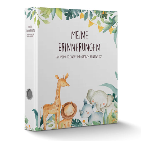 CALLUNA® "My Memories" collection folder with handle - kindergarten folder - kindergarten collection folder - resource-saving production - includes EXTRA treasure hunt - gift - baby animals.