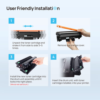 TN2420 TN2410 Toner Cartridge Compatible for Brother MFC-L2710DW MFC-L2710DN HL-L2350DW HL-L2375DW DCP-L2530DW HL-L2310D HL-L2370DN MFC-L2730DW for Brother TN-2420 TN-2410 (2 Black, 2-Pack)