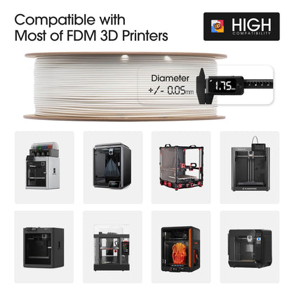 eSUN ASA+ Filament 1.75mm, Weather Resistant 3D Printer Filament, 1KG Spool (2.2 LBS) 3D Printing Materials for 3D Printers, Warm White