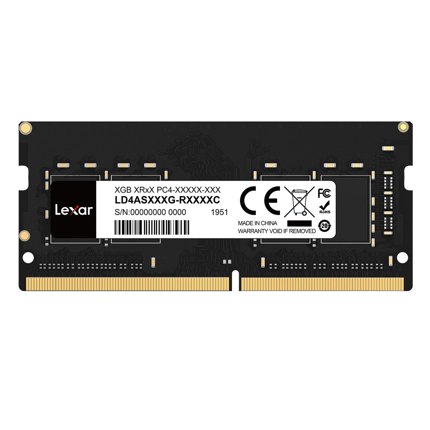 Lexar SODIMM DDR4 16GB, 3200 MHz Laptop RAM, 260-Pin SODIMM Laptop memory, High-performance SO-DIMM, PC computer memory, High-performance CL22-22-22-52 desktop memory, 1.2V