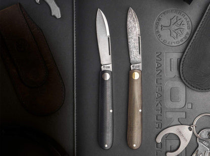 Böker Solingen® Barlow Prime EDC Green - classic slipjoint knife 42a compliant - traditional pocket knife with Micarta handle - Made in Germany - gentleman's pocket knife with sheath & gift box.