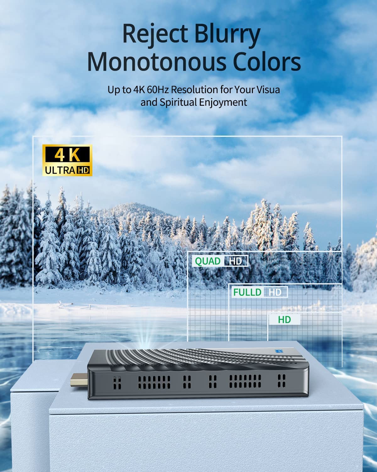 NiPoGi Mini PC Stick, Celeron N4000 Compute Stick, 4GB DDR4 64GB eMMC Stick PC Support 4K HDMI, Bluetooth, WiFi, Portable Mini Computer for Business, Home Office, Travel