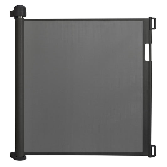 NAIZY Stair Gate Retractable Roller Door Guard 87 x 0-180 cm Barrier Gate Staircase Roller Baby Door Roller Suitable for Stairs Doors Indoor & Outdoor, Black