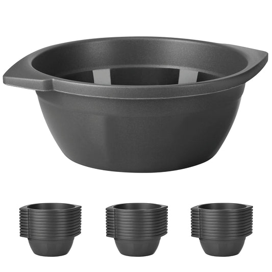 Grizzly party tableware set. 30-piece set of reusable cereal bowls. Dishwasher safe, shatterproof, sturdy, 100% recyclable. Reusable anthracite bowls.