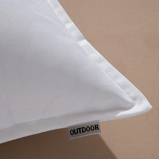MIULEE Outdoor Pillow Weatherproof Pillow Cover Waterproof Decorative Pillow Covers Linen-Look Throw Pillows for Garden Sofa Couch Living Room Bedroom 2 Pack 50x50cm White