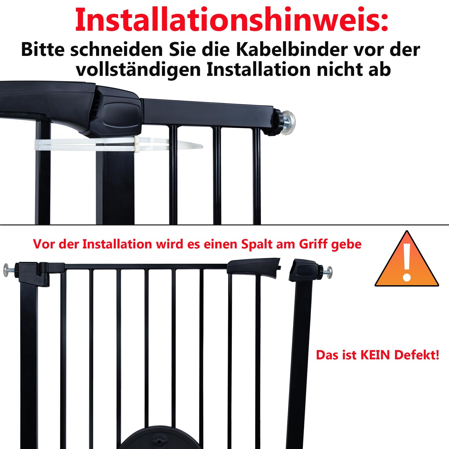 YRHome door guard without drilling stair gate stair guard for children baby gate with sliding door for dogs & cats Auto-Close 180° Two-way opening baby safety gate, 95-105 cm, Black