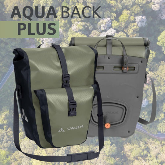 VAUDE Bike bags for rear carrier Aqua Back Plus, 2 x rear bags waterproof, 51 liters total volume, bicycle rear rack bag, easy attachment - Made in Germany