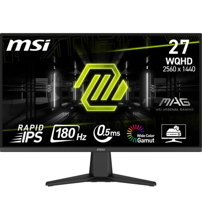 MSI MAG 275QF 27-inch WQHD Gaming Monitor features a 2560 x 1440 Rapid IPS Panel, 180 Hz / 0.5ms (GtG, Min.), 101% sRGB Colour Gamut, Frameless Design, HDR Ready. It supports DisplayPort 1.4, HDMI 2.0b (WQHD@144Hz).