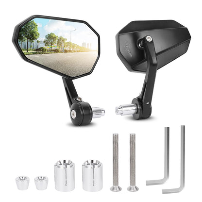 SUPAREE Motorcycle Mirror Universal Motorcycle Rearview Mirror Motorcycle Mirror E-approved 360° Rotatable with Robust Aluminum Alloy Compatible for Scooter Roller ATV (Left and Right)