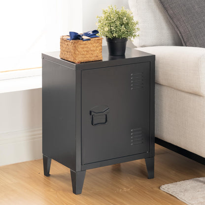 Small storage cabinet, steel cabinet, file cabinet, freestanding with 4 sturdy metal legs & scratch-resistant powder-coated surface, compact yet spacious, black, 30*40*57cm.