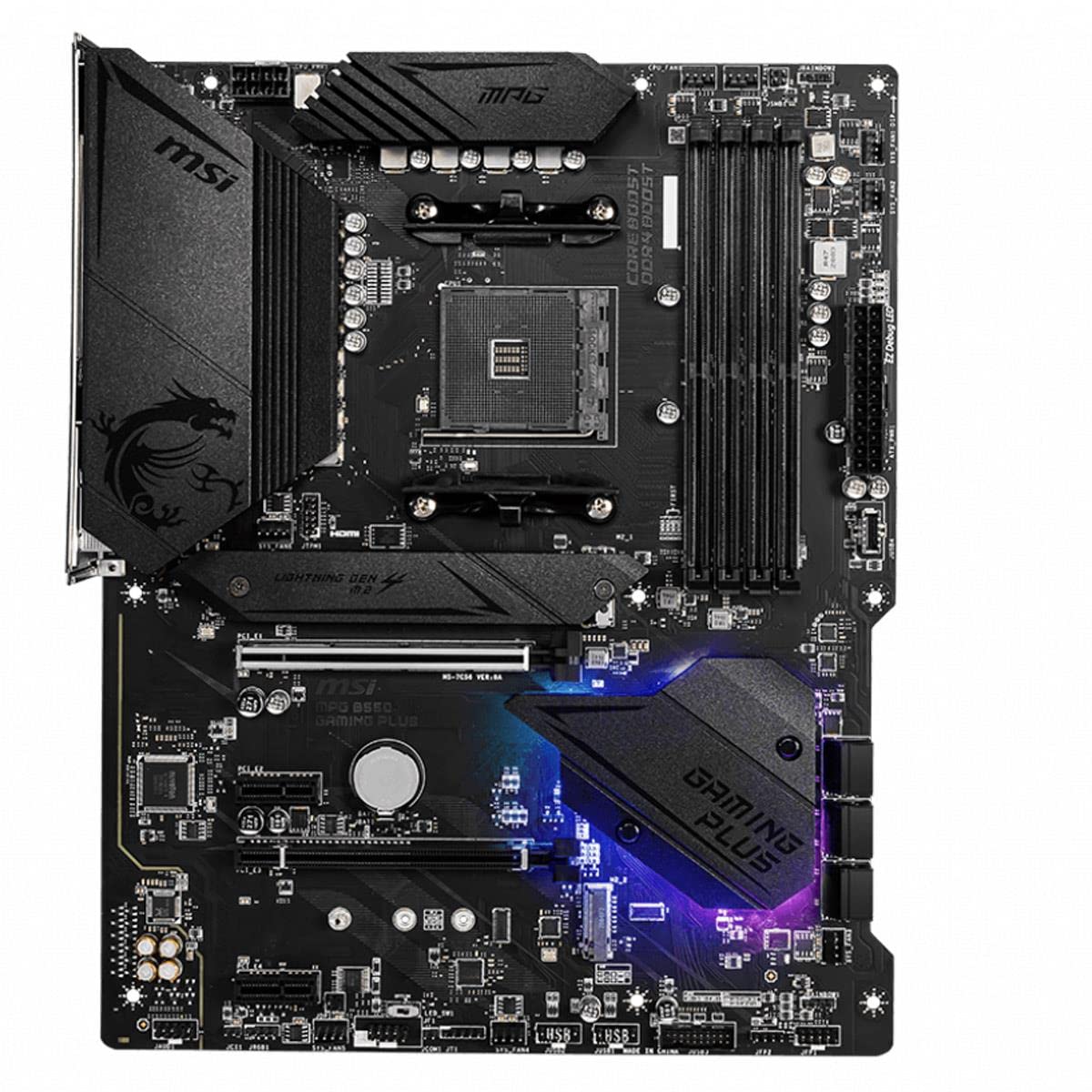 MSI MPG B550 Gaming Plus (ATX AMD AM4 DDR4 M.2 USB 3.2 Gen 2 HDMI ATX Gaming Motherboard AMD Ryzen 5000 Processors