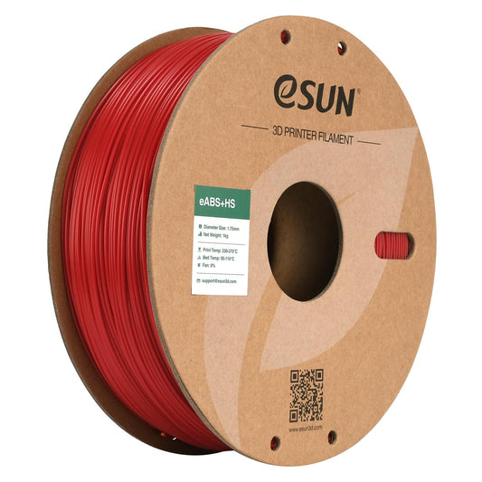 eSUN ABS+ Filament 1.75mm, ABS+HS High Speed 3D Printer Filament Speed ABS Plus, Dimensional Accuracy +/- 0.03mm, 1KG Spool (2.2 LBS) for 3D High Speed Printers, Fire Red