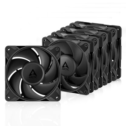 ARCTIC P12 Pro PST (5 pack) - High-performance premium PC fan, 120mm PWM case fan with Y-cable splitter, chassis fan, 600-3000 RPM, 0 RPM <5% PWM, hydrodynamic bearing, 4-pin - Black