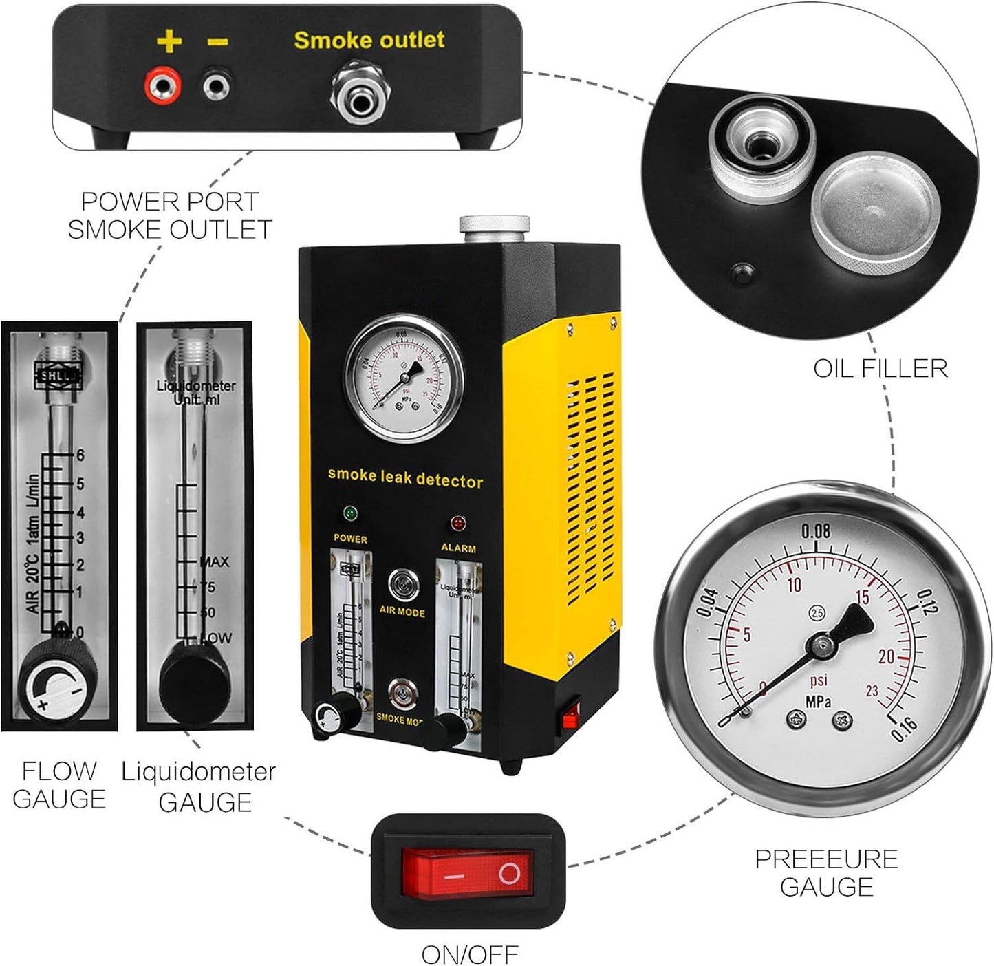 BELEY Automotive EVAP Leak Test Device, 12V Vehicle Lines Fuel Leak Detector Diagnosis Tester for Cars/Motorcycles/Boats (latest Dual Modes)
