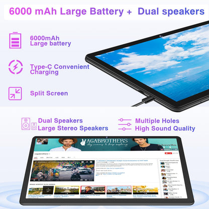 ZIOVO 2025 Latest 10-inch Android Tablet, 20GB RAM+128GB ROM (TF 1TB), 5G WiFi 6, Octa-Core, Widevine L1, 6000mAh, BT 5.0, GMS Certified Tablet with Eva Case - Pink