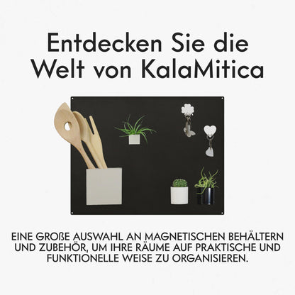 KalaMitica magnetic board - chalkboard magnetic, magnetic bulletin board for all types of magnets - silver - 56x38 cm