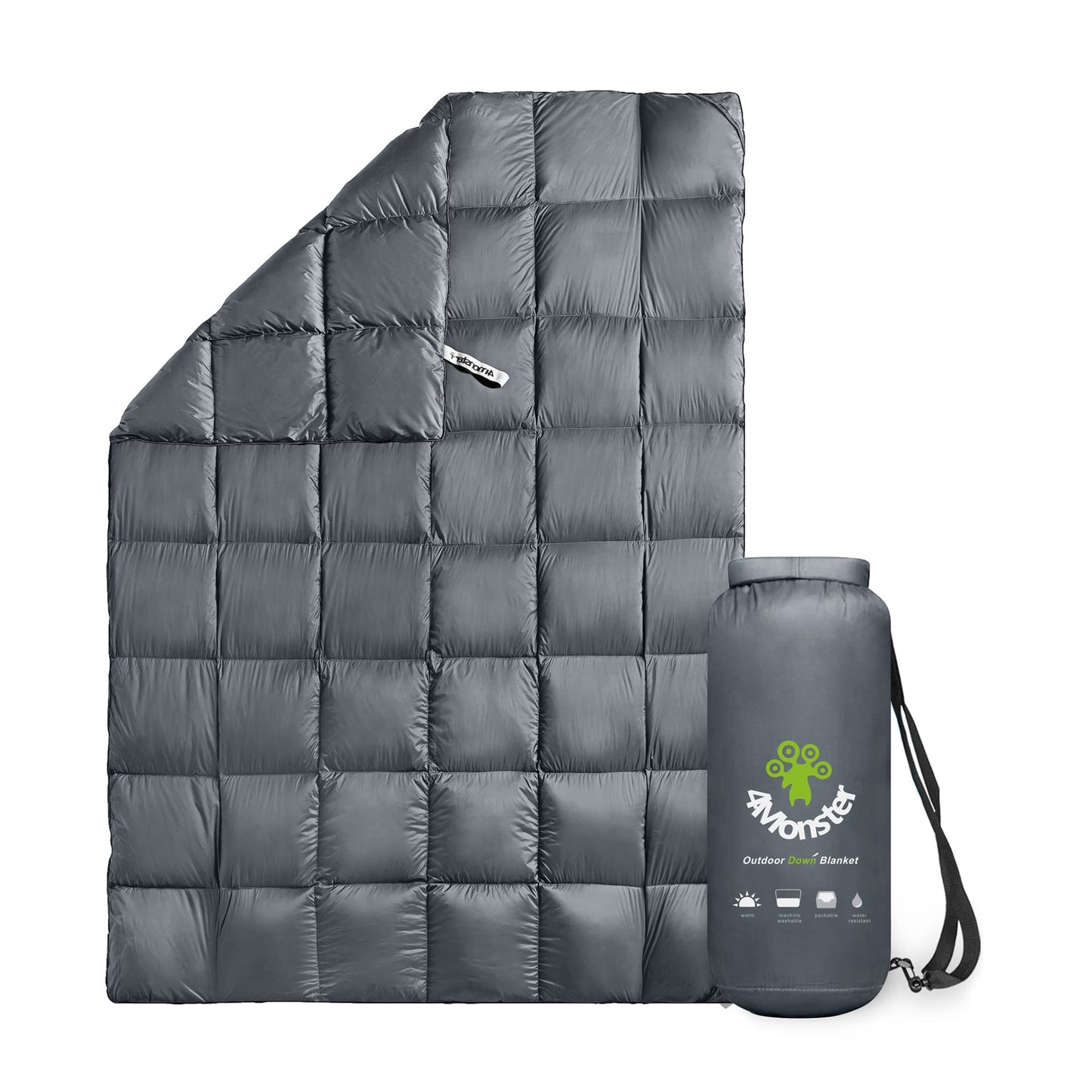 4Monster Outdoor Down Blanket is ultra-lightweight for camping, a compact travel blanket that is warm and soft for outdoor and indoor use, perfect for Christmas travel.