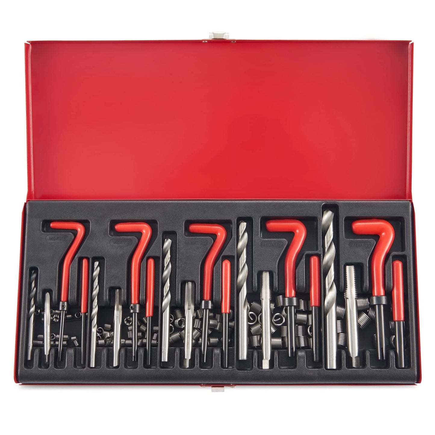 Orion Motor Tech 131-piece Thread Repair Kit Helicoil Set Thread Repair Tools Drill Sleeves M5 M6 M8 M10 M12 Inserts Sleeves.