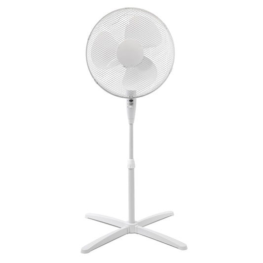 ito electronics ito Pedestal Fan 40 cm diameter white - oscillating + 3 adjustable speeds adjustable height / adjustable tilt angle, 40 x 14 x 125 cm