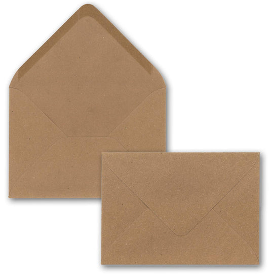 150 x Kraft paper envelopes DIN C5 Brown - 22.5 x 15.7 cm without window 120 g/m² - Vintage envelopes with gummed flap