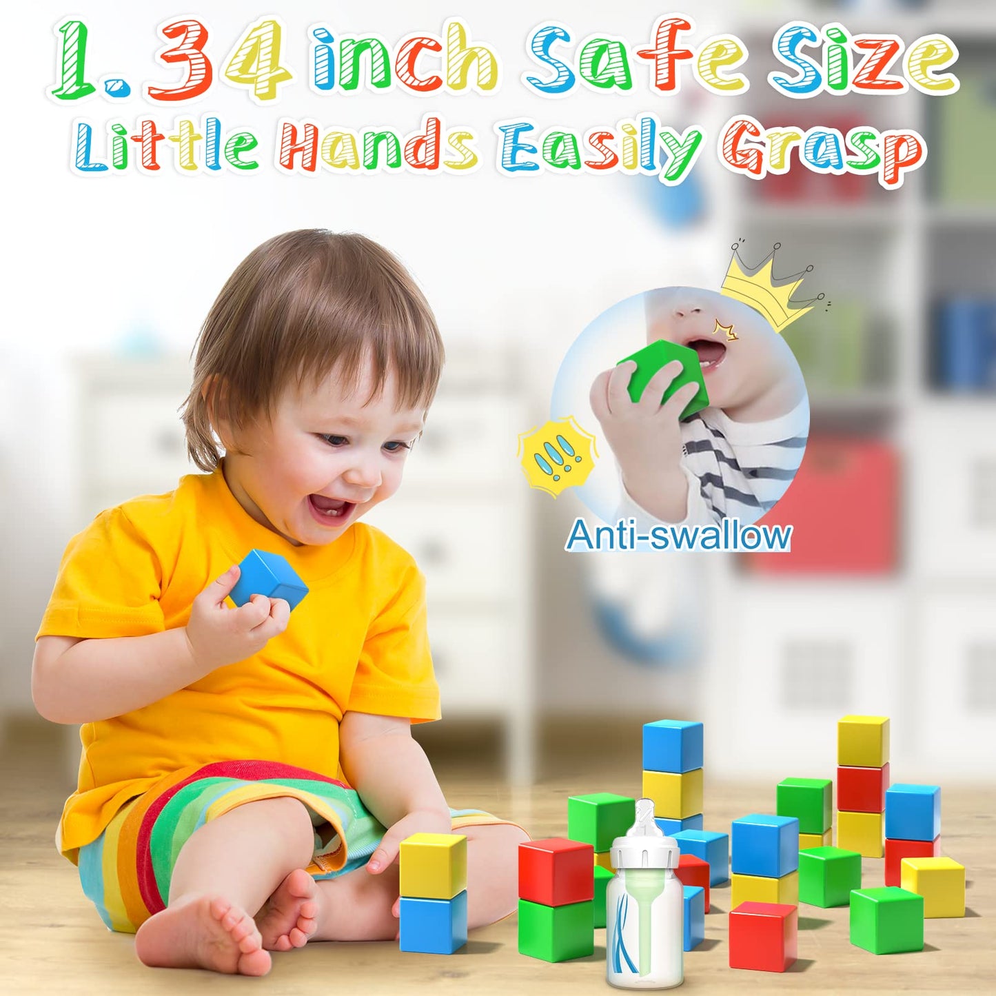 Asago Magnetic Building Blocks 28 Pieces, Large Magnet Stones 34mm 3D Magnets Puzzle for Brain Training in Children