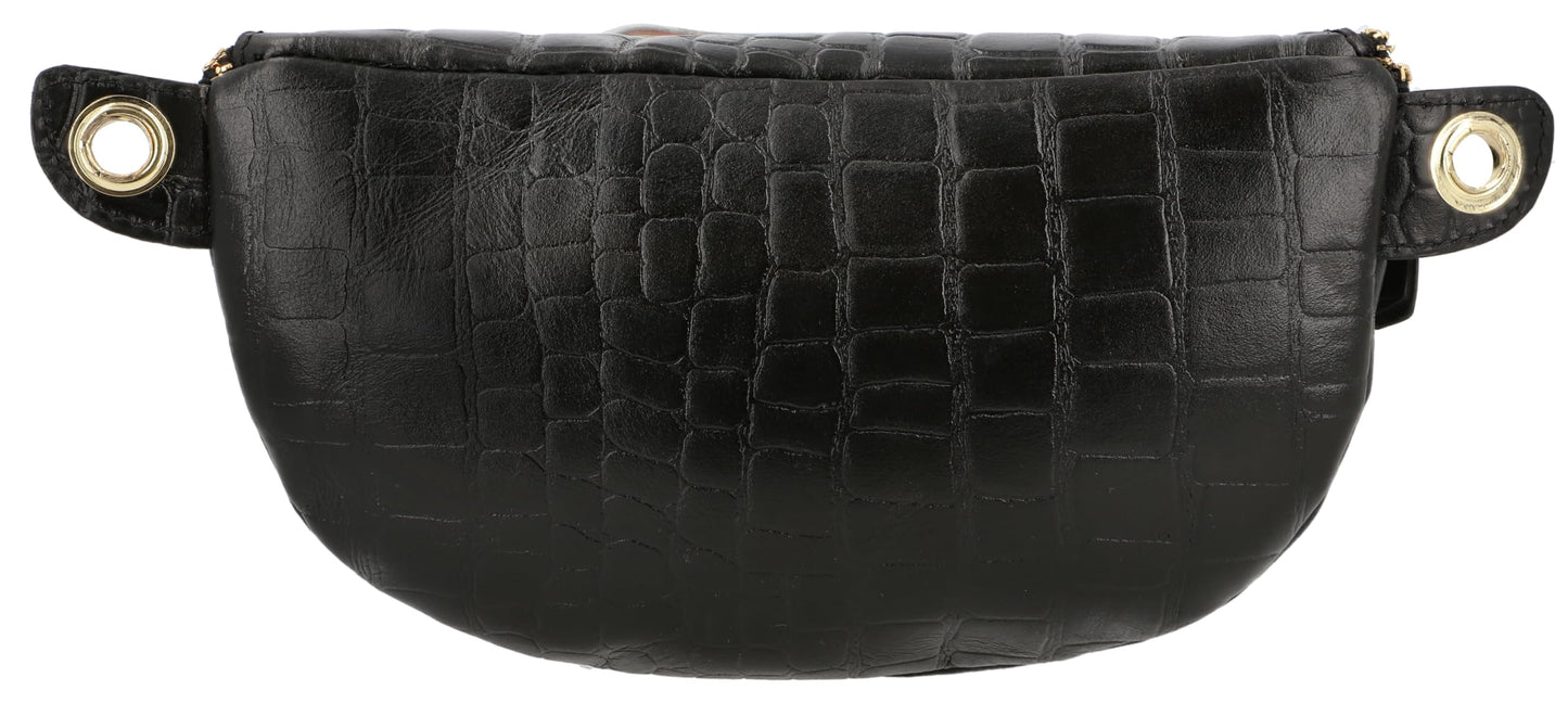 Gusti Leather Waist Bag - Annabelle Men's and Women's Waist Bag Fanny Pack Handbag Leather Bag Black Leather