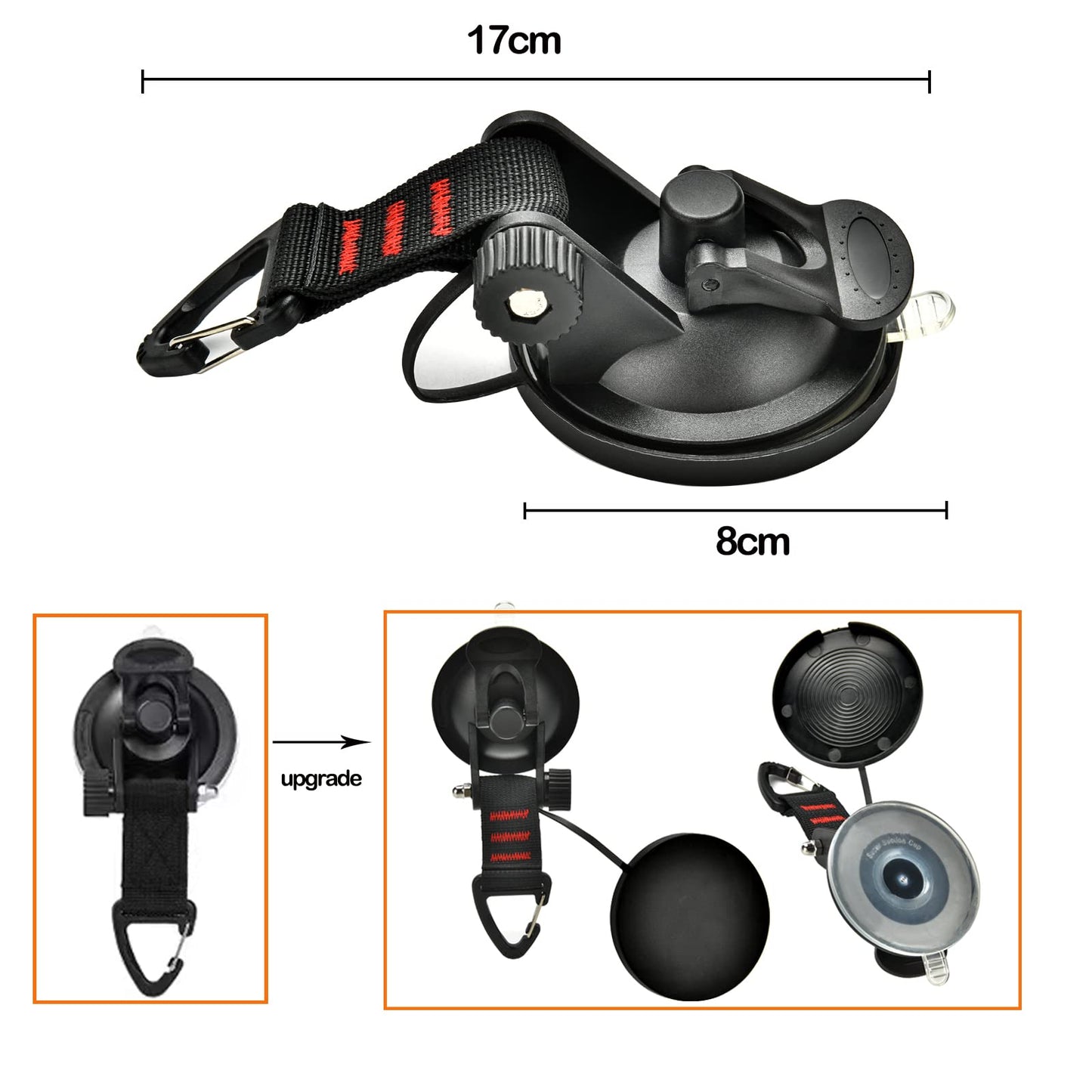 Suction Cup Camping Set - 4 piece suction cup hooks Extra strong suction hooks Multifunctional suction cups camping for car, awnings, motorhome, home, workshop