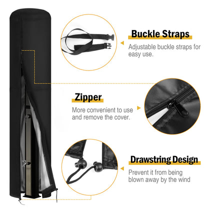 Fenghome cover for solar shower, waterproof and windproof garden shower cover for outdoor 420D shower with UV coating - Black (220x67cm)