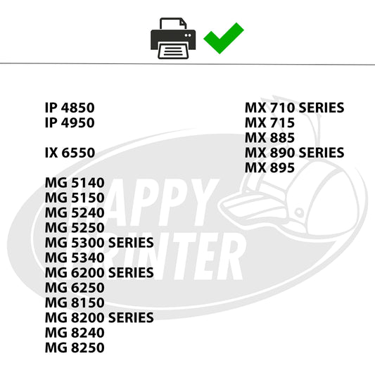 Happy Printer 20 ink cartridges compatible with Canon PGI-525 / CLI-526 for Pixma IP4850 IP4950 IX6550 MG5140 MG5150 MG5240 MG5250 MG5300 MG5340 MG5350 MX715 MX885 MX895.
