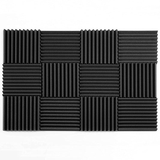 ACOUSPANEL Acoustic Foam Acoustic Panels Flame Retardant, Soundproofing Wall Sound Absorbers Anthracite Gray Uncompressed In Vacuum (30x30x5cm / 16 Pieces)
