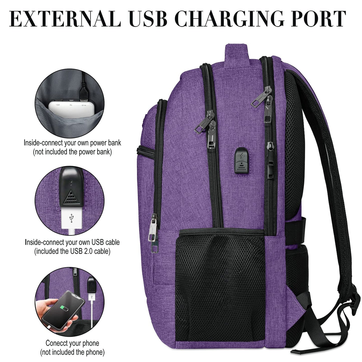 BIKROD backpack for men and women, school backpack for boys and girls, teenagers, waterproof backpack | 17.3 inch laptop bag with USB charging port | perfect for work, travel, hiking with anti-theft pocket.