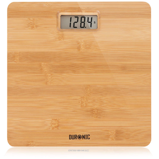 Duronic BS503 Digital Bathroom Scale 180kg | Large LCD Display | High-precision sensors for accurate measurements | Body scale automatically turns off | Made from eco-friendly bamboo for weight monitoring.