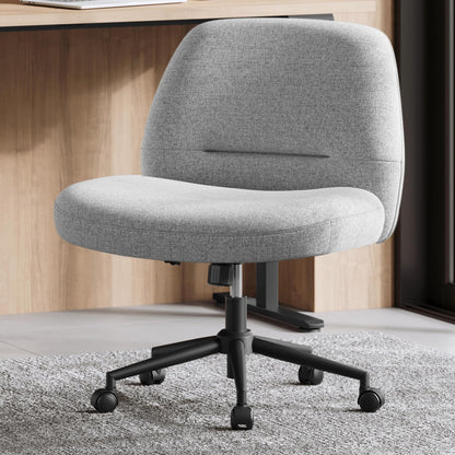 SONGMICS HOME Sewing Chair, Vanity Chair, Swivel Chair without Armrests, Office Chair, wide seat, modern design, with base, adjustable height, rocking function, Dove Gray OBG047G01