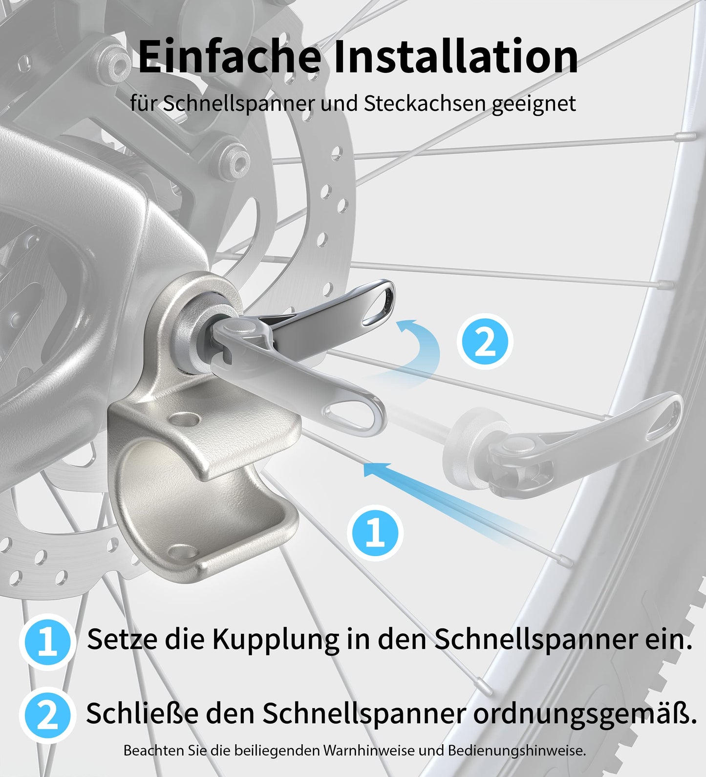 ZWEIBERG® trailer hitch for Thule and Chariot - Tested in Germany, stainless steel, 10 year warranty | Trailer hitch for bike trailers 2-piece