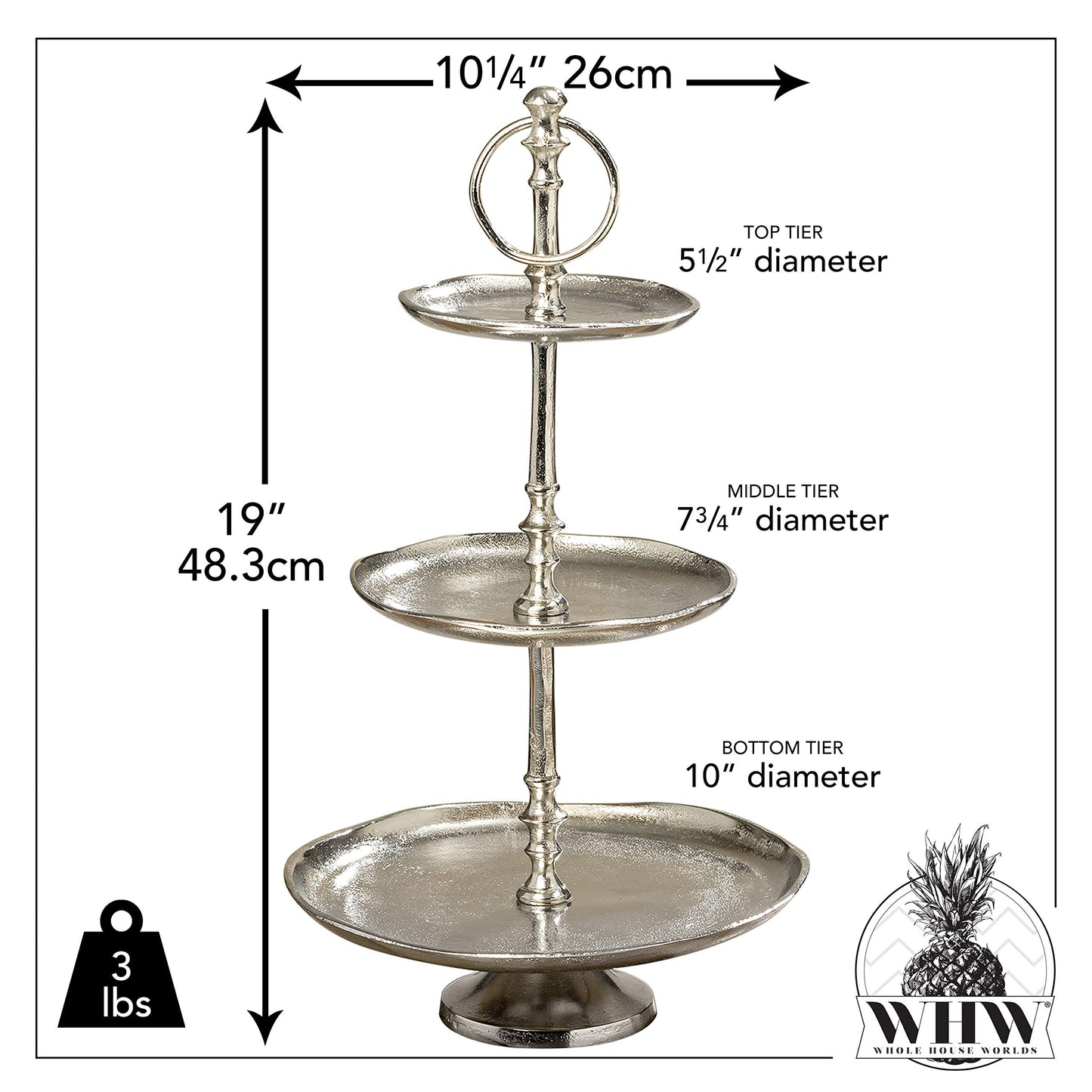 WHOLE HOUSE WORLDS Boltze Deco-Shelf Flaire Silver Aluminum h48 C Alu