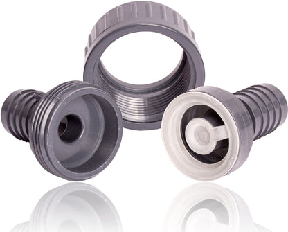 Check valve 21mm, set of 2 hose clamps, for water & air, prevents backflow of wastewater from washing machine, 3/4 inch.