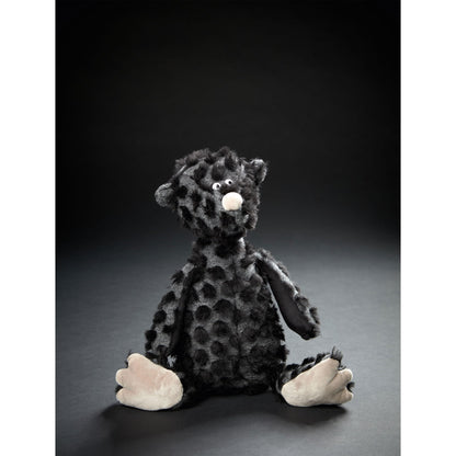 sigikid 39703 Bear ACH Good! Edition 23, BeastsTown plush toy: Collect, gift, play, cuddle. For children and adults aged 3 to 99. Dark gray/black/bear, 35x13x13cm.