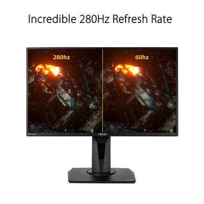 ASUS TUF Gaming VG259QM | 24.5 inch Full HD monitor | 280 Hz, 1ms GtG, G-Sync compatible, DisplayHDR 400 | Fast IPS Panel, 16:9, 1920x1080, DisplayPort, HDMI, ergonomic