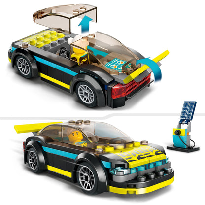 LEGO City Police Car and Muscle Car Chase & City Electric Sports Car Set, Racing car with minifigure, toy car for boys and girls aged 5 and up, birthday gift 60383.