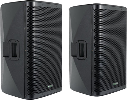 Pronomic C-215 MA Stereo Set - Two active 2-way speakers - Power: 2000 watts - 15" woofer + 1.75" tweeter - Bluetooth receiver and DSP presets - Plastic housing with monitor tilt angle.