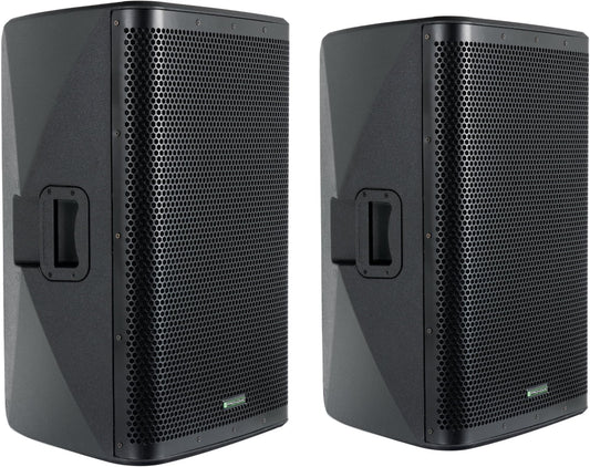 Pronomic C-215 MA Stereo Set - Two active 2-way speakers - Power: 2000 watts - 15" woofer + 1.75" tweeter - Bluetooth receiver and DSP presets - Plastic housing with monitor tilt angle.