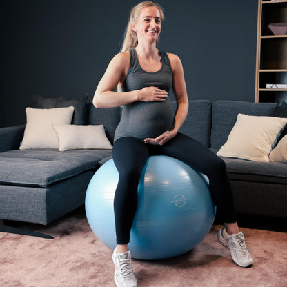 VITALWORXX Gymnastics Ball for Pregnant Women, extremely stable, Exercise Ball Yoga Ball Pezzi Ball with pump, with exercises for pregnancy, birth, health.