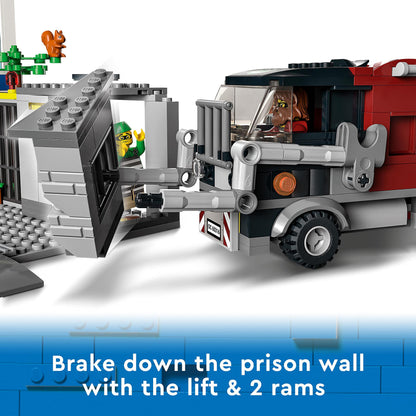 LEGO City Police Station on the Prison Island, police toy with helicopter & City Police Station with police car, garbage truck and helicopter.
