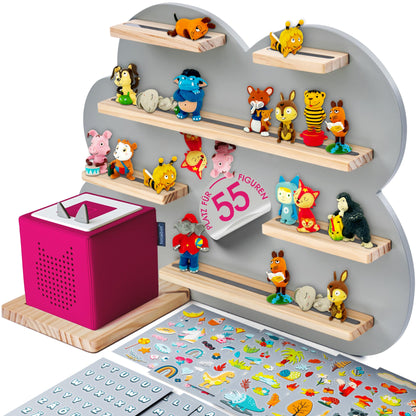 Milula Studios Tonie Shelf Cloud Large for 55 Tonies, for Toniebox & Tonie Audio Figures, Girls & Boys, Storage, Figures, Tonie Shelf
