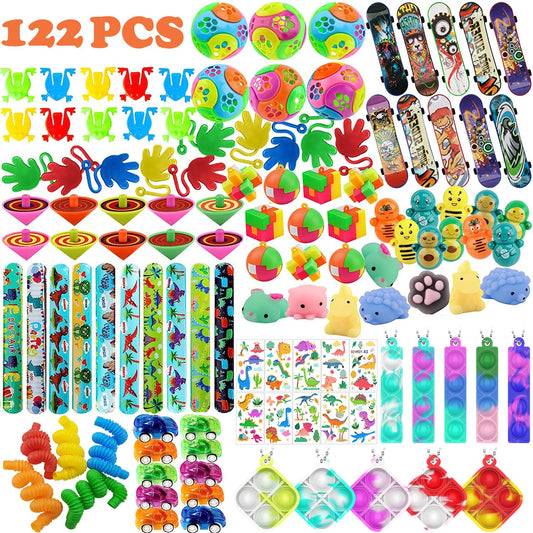 SXFENG 122PCS Kids Birthday Party Favor Set, Birthday Party Guest Gifts, Giveaways Kids Birthday, 13 Different types of Party Favors Kids Birthday Birthday Decorations (122pcs Mixed)