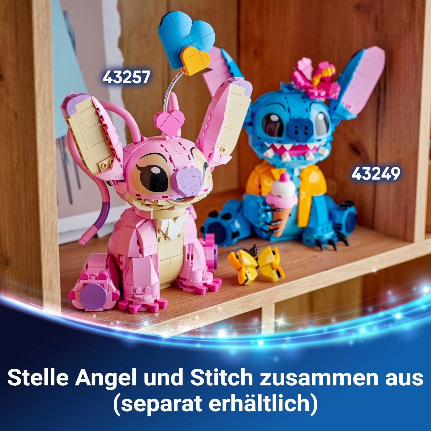 LEGO | Disney Angel - Lilo & Stitch Toy - Buildable playset with 3 heart balloons & 1 butterfly - Creative decoration - Gift for girls, boys ages 9+ and adult fans - 43257