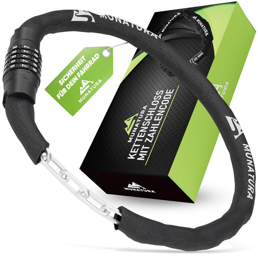 MUNATURA Bike Lock Combination Lock [100cm] - High Security Bike Lock - Bicycle Combination Lock - Bike Lock also perfect as E-Bike Lock