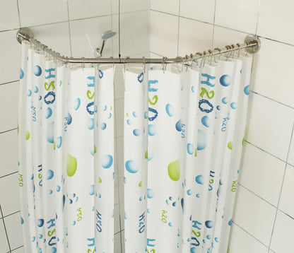 Sikaiqi Extendable 304 Stainless Steel Diamond Shape Bathroom Bathtub Corner Shower Curtain Rod (Diamond shape, both sides: 43-65 cm, center: 51cm-66 cm)